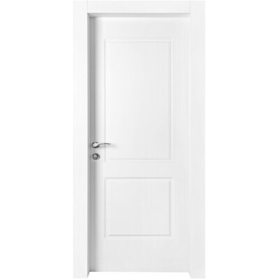 דלת פנים נגד מים פולימרית עם 2 פנלים בצבע לבן  דלת פנים נגד מים פולימרית עם 2 פנלים בצבע לבן