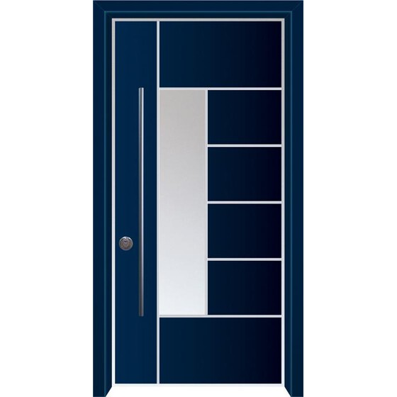 דלת חוץ הייטק כחול וכסוף