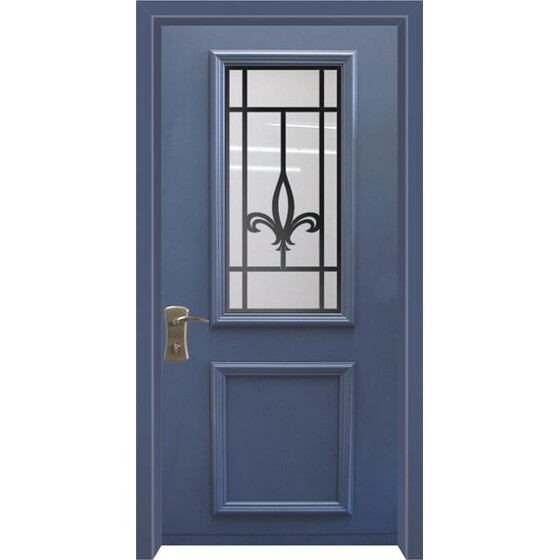 דלת חוץ עם חלון לוטוס 